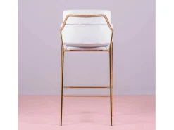 Taburete de diseño tapizado en terciopelo y patas doradas - Cruiser - Gris
