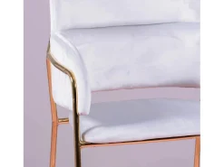 Taburete de diseño tapizado en terciopelo y patas doradas - Cruiser - Gris