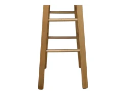 Taburete de madera con asiento redondo h 68 nogal claro patas rectas