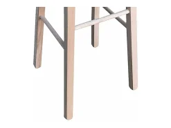 Taburete de madera con asiento redondo h80cm crudo para pintar patas rectas