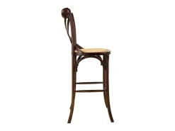 Taburete De Madera Y Asiento De Ratan