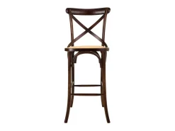 Taburete De Madera Y Asiento De Ratan