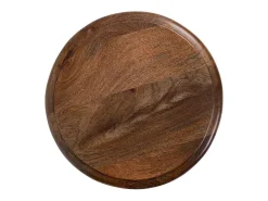 Taburete de madera y metal turquesa