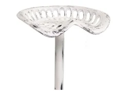 Taburete De Madera Y Metal Lacado En Blanco