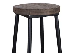 Taburete de madera y metal, marrón