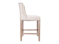 Taburete De Madera Y Tapizado