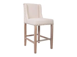 Taburete De Madera Y Tapizado