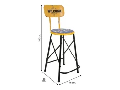 Taburete De Metal Alto Amarillo