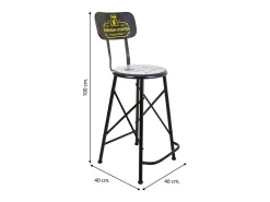 Taburete De Metal Alto Negro