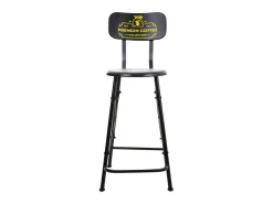 Taburete De Metal Alto Negro
