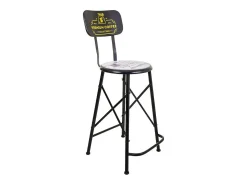 Taburete De Metal Alto Negro