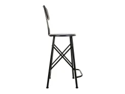 Taburete De Metal Alto Negro