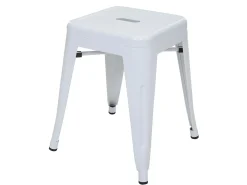 Taburete de metal MCW-A73 (juego de 6), blanco