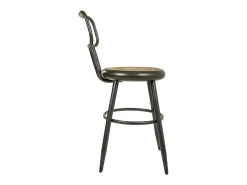Taburete De Metal Y Madera