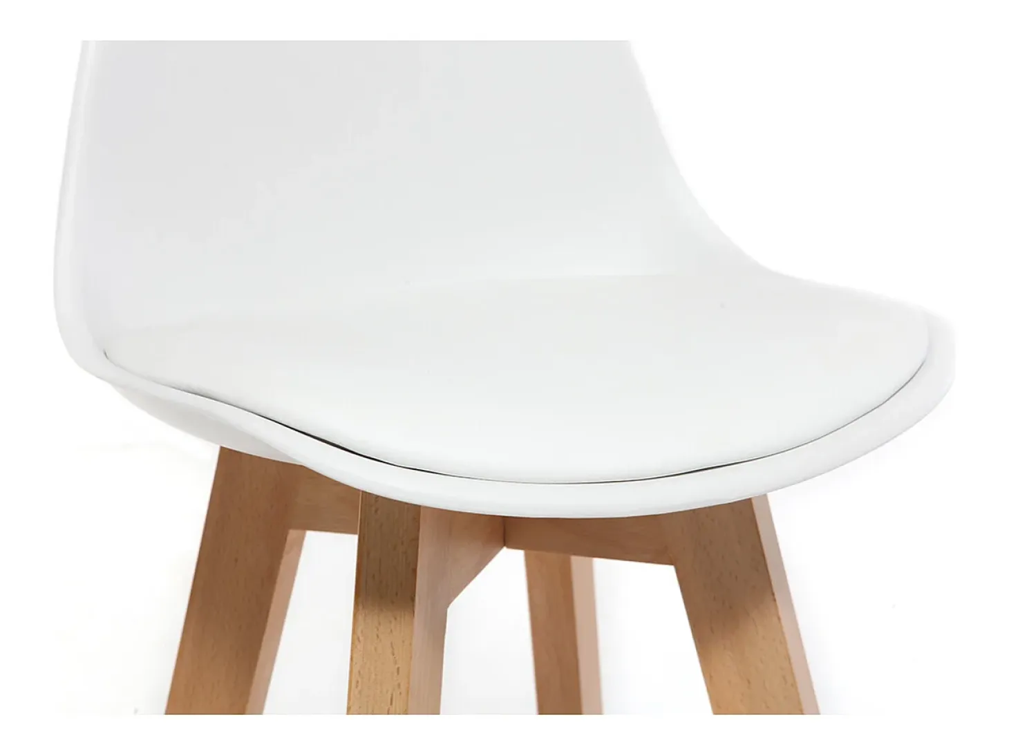 Taburete diseño blanco y madera 65cm lote dos MINI PAULINE