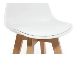 Taburete diseño blanco y madera 65cm lote dos MINI PAULINE