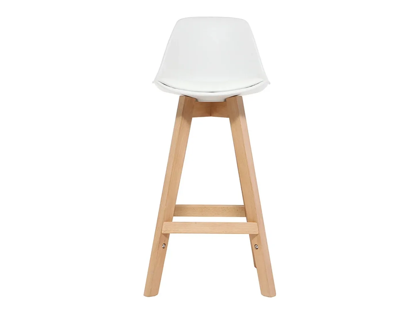 Taburete diseño blanco y madera 65cm lote dos MINI PAULINE