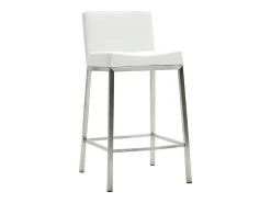 Taburete diseño 66cm blanco lote de 2 EPSILON