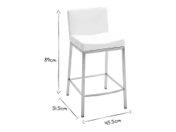 Taburete diseño 66cm gris lote de 2 EPSILON