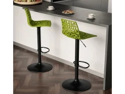 Taburete diseño cocina bar base negro mate regulable Grand Soleil Spider Matt - Verde Anís