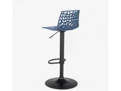 Taburete diseño cocina bar base negro mate regulable Grand Soleil Spider Matt - Azul Marino