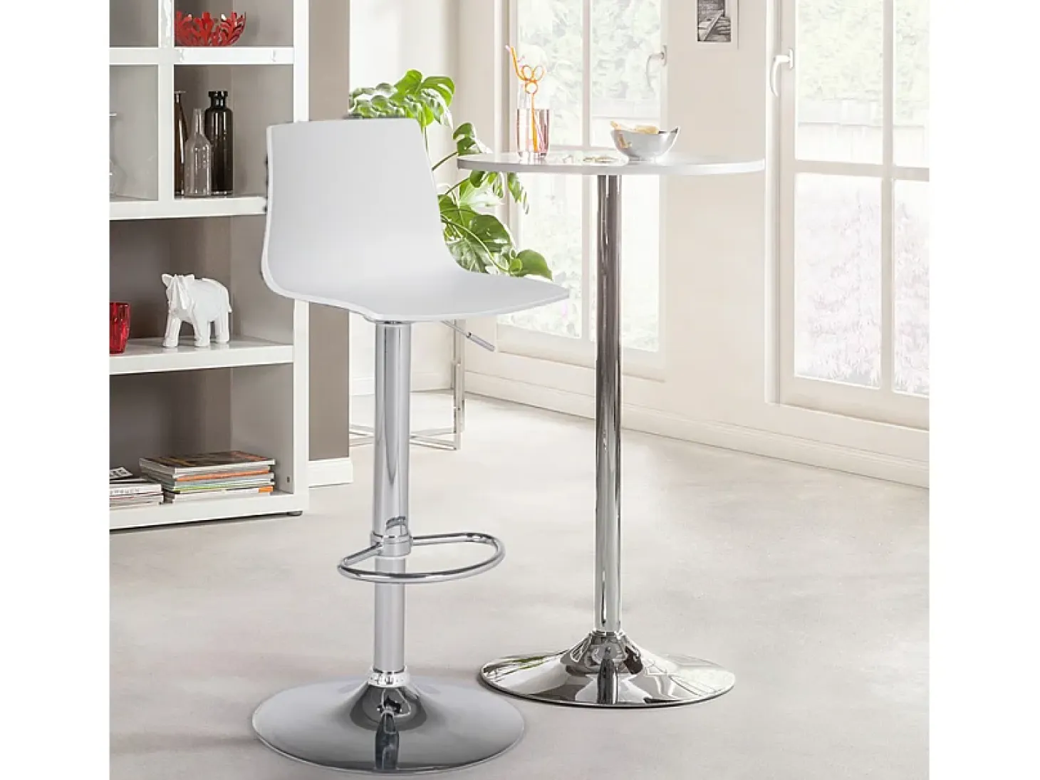 Taburete diseño mate altura regulable cocina bar Grand Soleil Imola Matt - Blanco