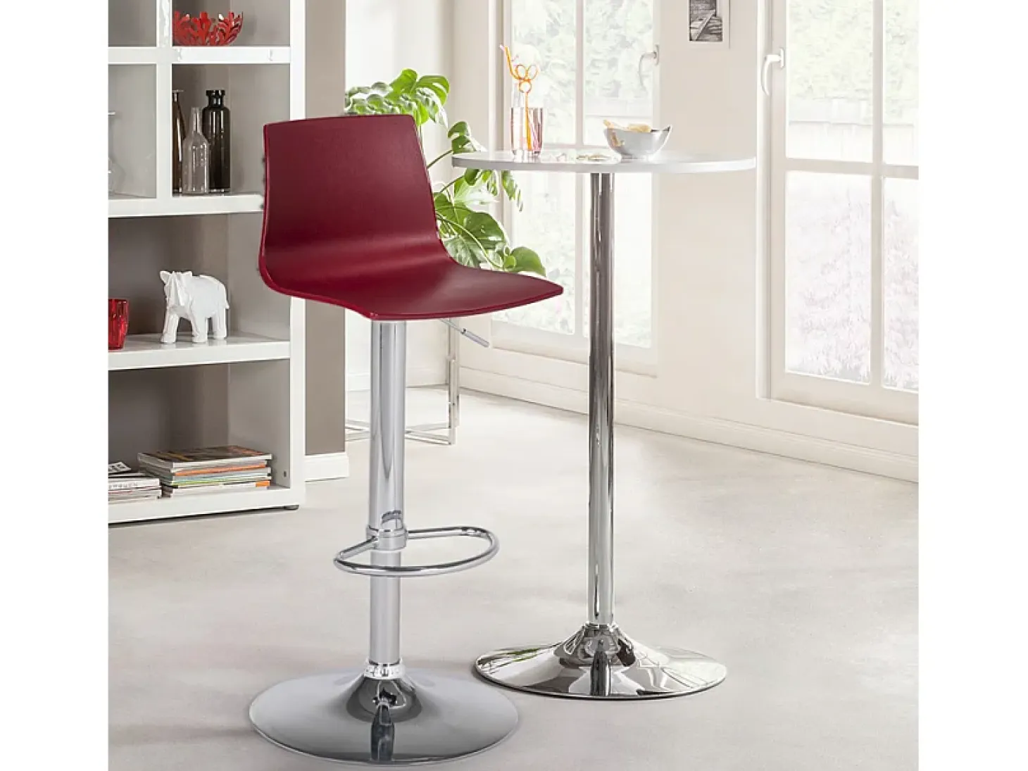 Taburete diseño mate altura regulable cocina bar Grand Soleil Imola Matt - Bordeaux