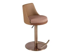 Taburete giratorio tela marrón terracota y beige y polipiel marrón 4229 ANGEL CERDA