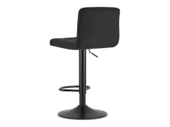 Taburete giratorio Valora HAXU, terciopelo negro, ajustable