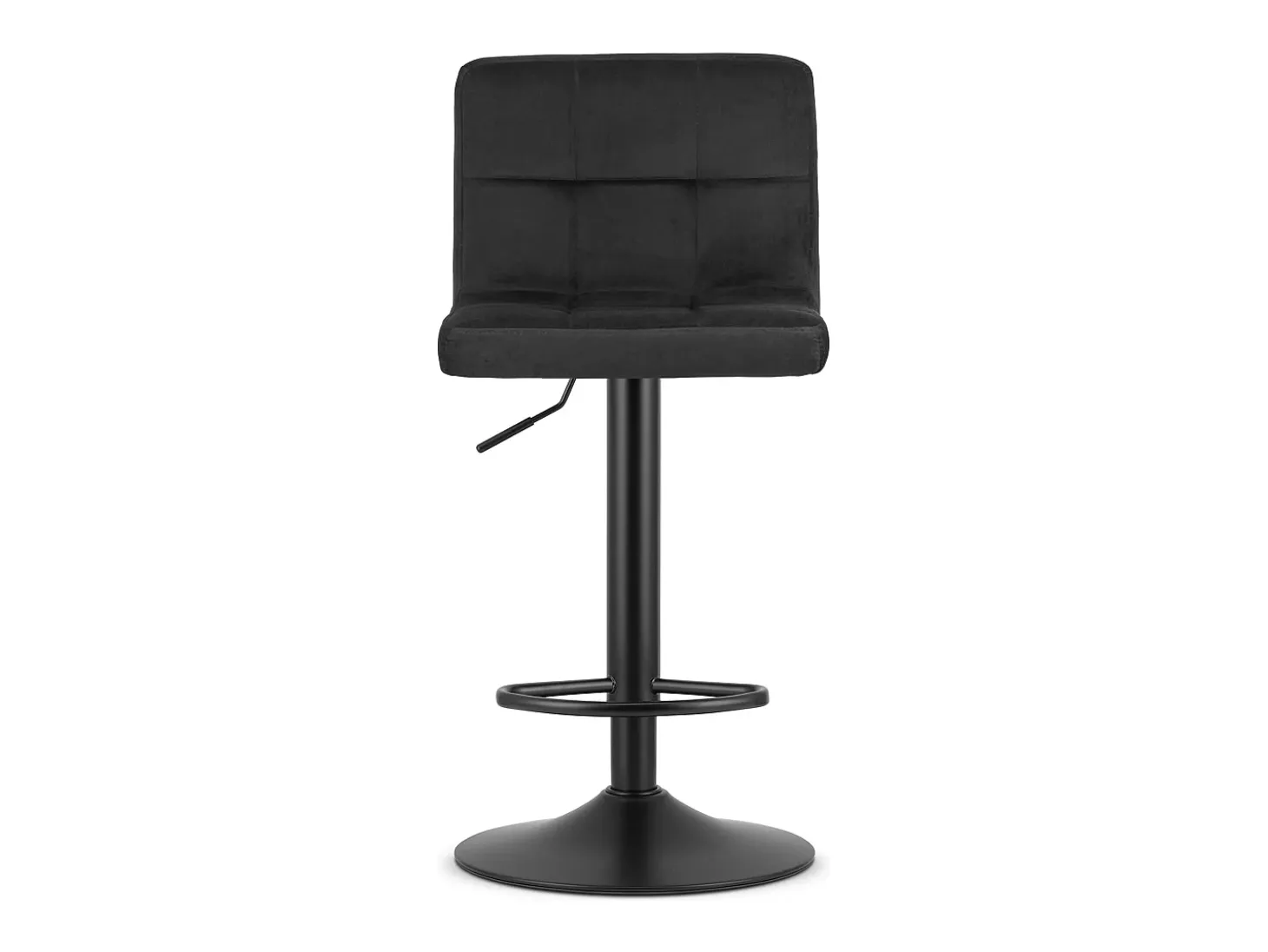 Taburete giratorio Valora HAXU, terciopelo negro, ajustable
