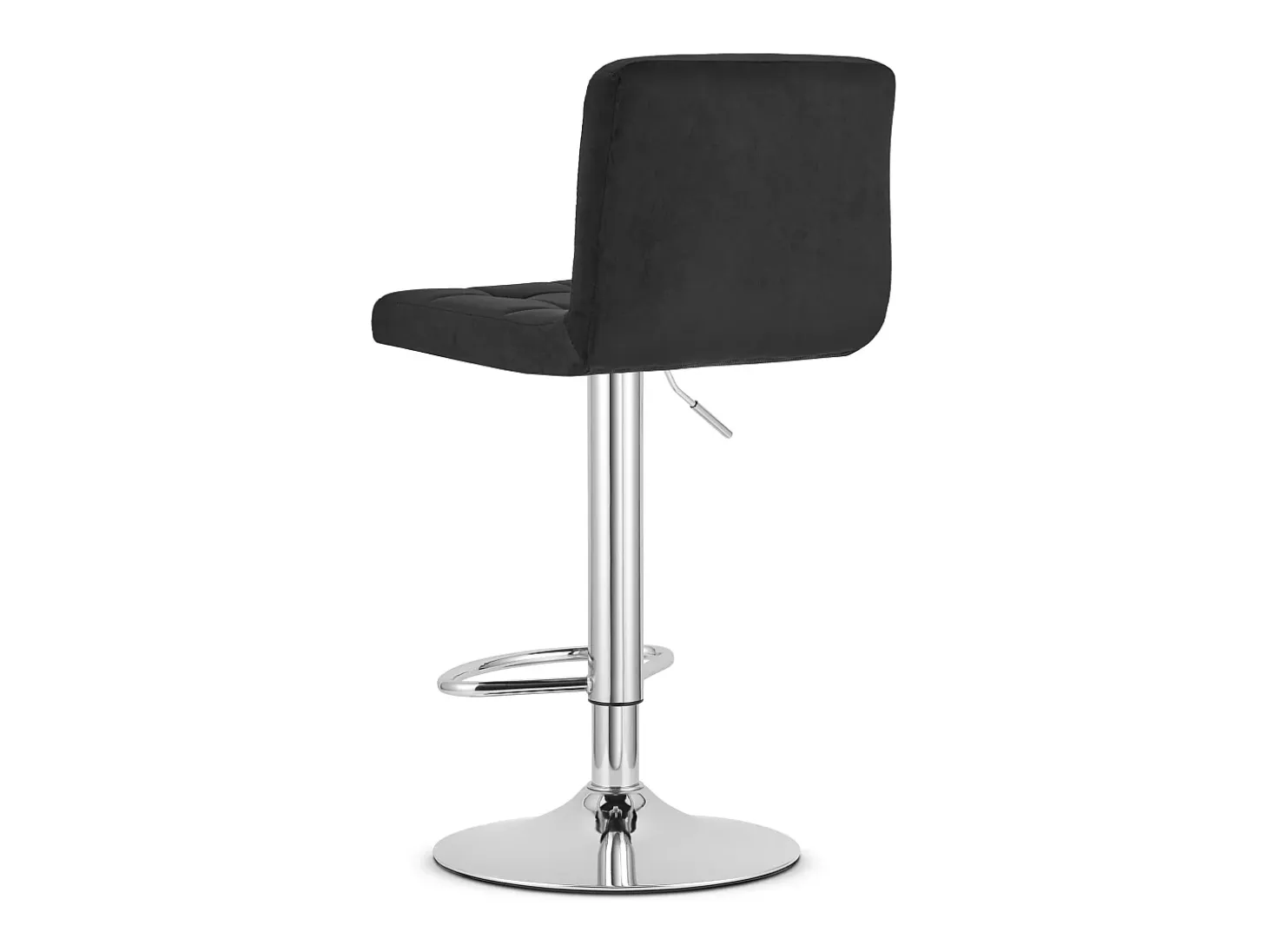 Taburete giratorio Valora HAXU, terciopelo negro, base cromada