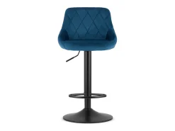 Taburete giratorio Valora DAKA, terciopelo azul marino, base negra