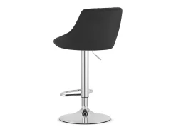 Taburete giratorio Valora DAKA, terciopelo negro, base cromada