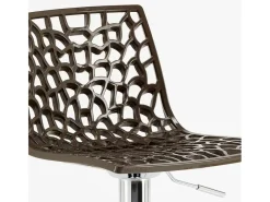 Taburete Grand Soleil SPIDER para cafetería bar cocina alto fijo giratorio reposapiés regulable - Marrón