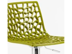 Taburete Grand Soleil SPIDER para cafetería bar cocina alto fijo giratorio reposapiés regulable - Verde
