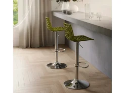 Taburete Grand Soleil SPIDER para cafetería bar cocina alto fijo giratorio reposapiés regulable - Verde