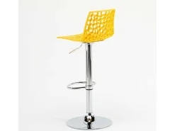 Taburete Grand Soleil SPIDER para cafetería bar cocina alto fijo giratorio reposapiés regulable - Amarillo