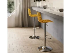 Taburete Grand Soleil SPIDER para cafetería bar cocina alto fijo giratorio reposapiés regulable - Amarillo