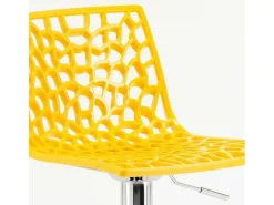 Taburete Grand Soleil SPIDER para cafetería bar cocina alto fijo giratorio reposapiés regulable - Amarillo