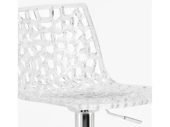 Taburete Grand Soleil SPIDER para cafetería bar cocina alto fijo giratorio reposapiés regulable - Transparente