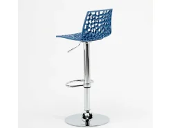 Taburete Grand Soleil SPIDER para cafetería bar cocina alto fijo giratorio reposapiés regulable - Azul Marino
