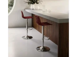 Taburete Grand Soleil SPIDER para cafetería bar cocina alto fijo giratorio reposapiés regulable - Bordeaux