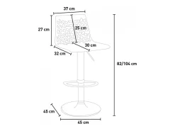 Taburete Grand Soleil SPIDER para cafetería bar cocina alto fijo giratorio reposapiés regulable - Negro