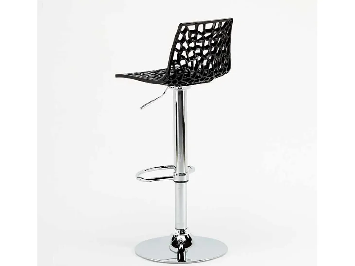 Taburete Grand Soleil SPIDER para cafetería bar cocina alto fijo giratorio reposapiés regulable - Negro