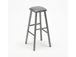 Taburete industrial de metal con cojín de polipiel Hardness - Gris