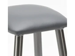 Taburete industrial de metal con cojín de polipiel Hardness - Gris