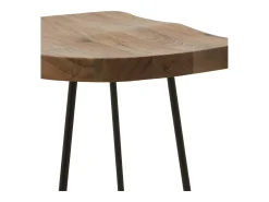 Taburete madera de acacia con patas metálicas negras