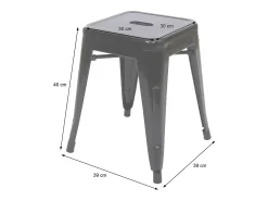 Taburete MCW-A73 (set de 2), gris