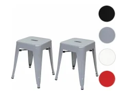 Taburete MCW-A73 (set de 2), gris