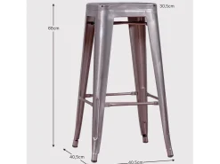 Taburete metálico apilable de acero (68cm) - Bistro - Metálico